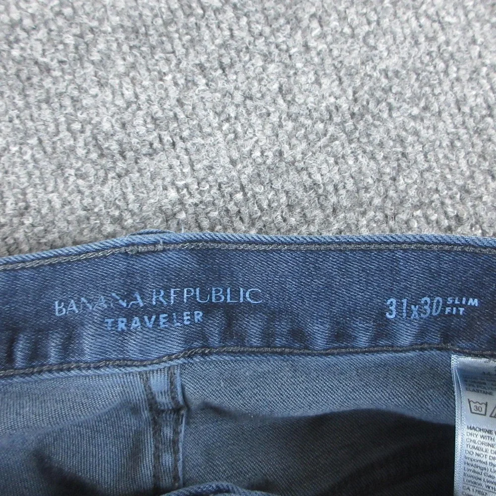 Banana Republic Traveler Jeans Mens 31x30 Blue Slim Straight Stretch Denim